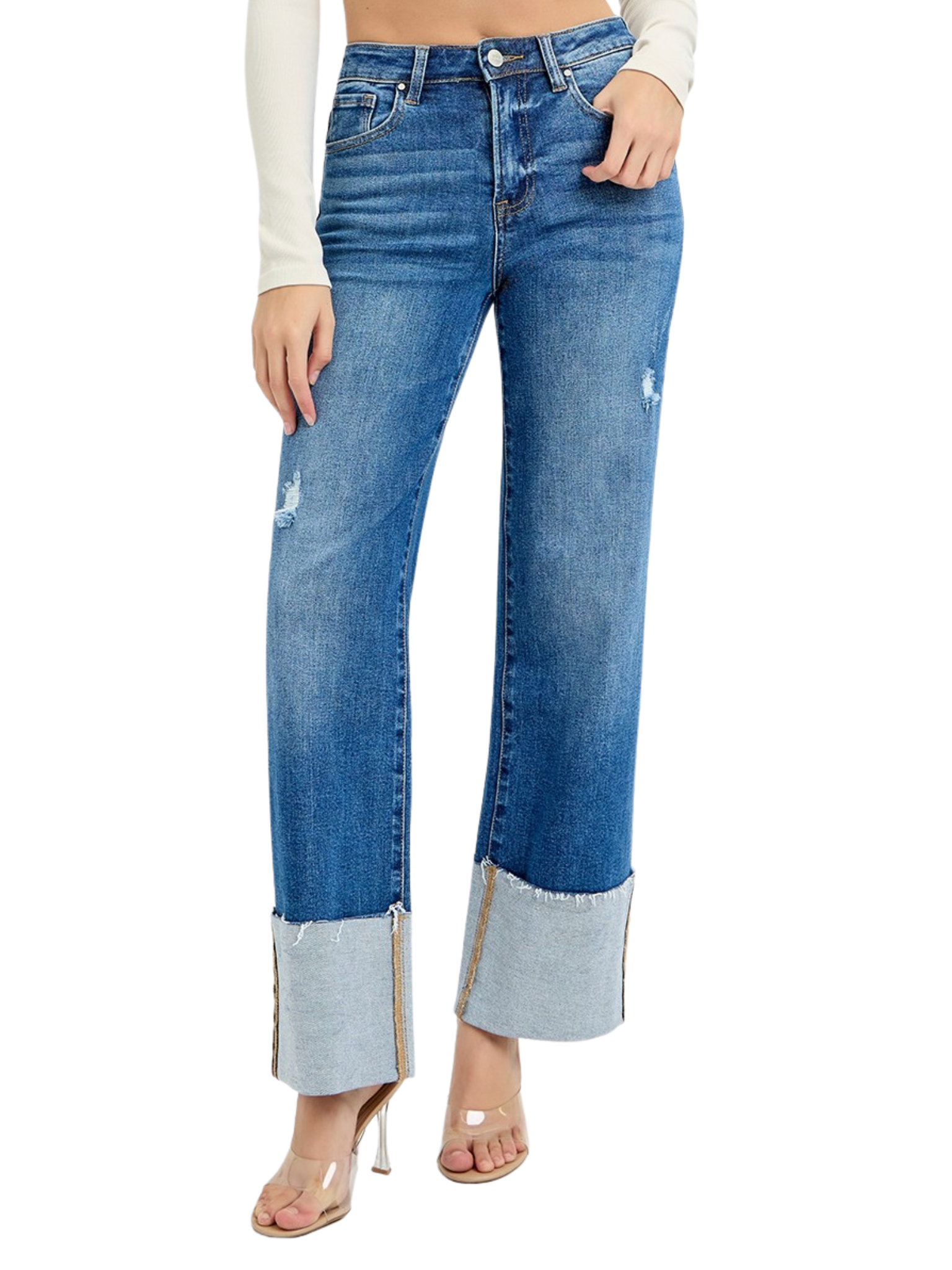 Laid Back Blues Cuffed Jeans