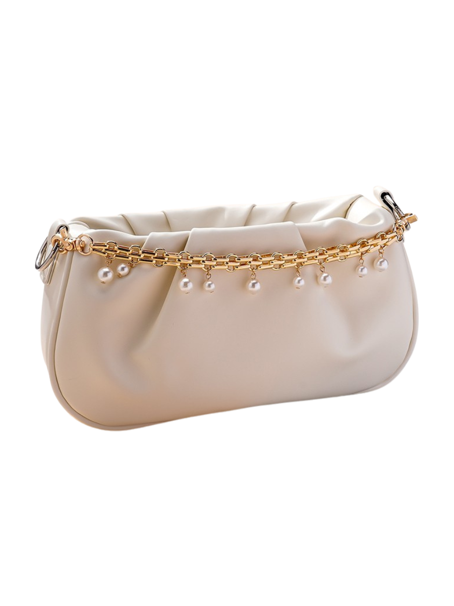 Chain Bag Charm with Pearls