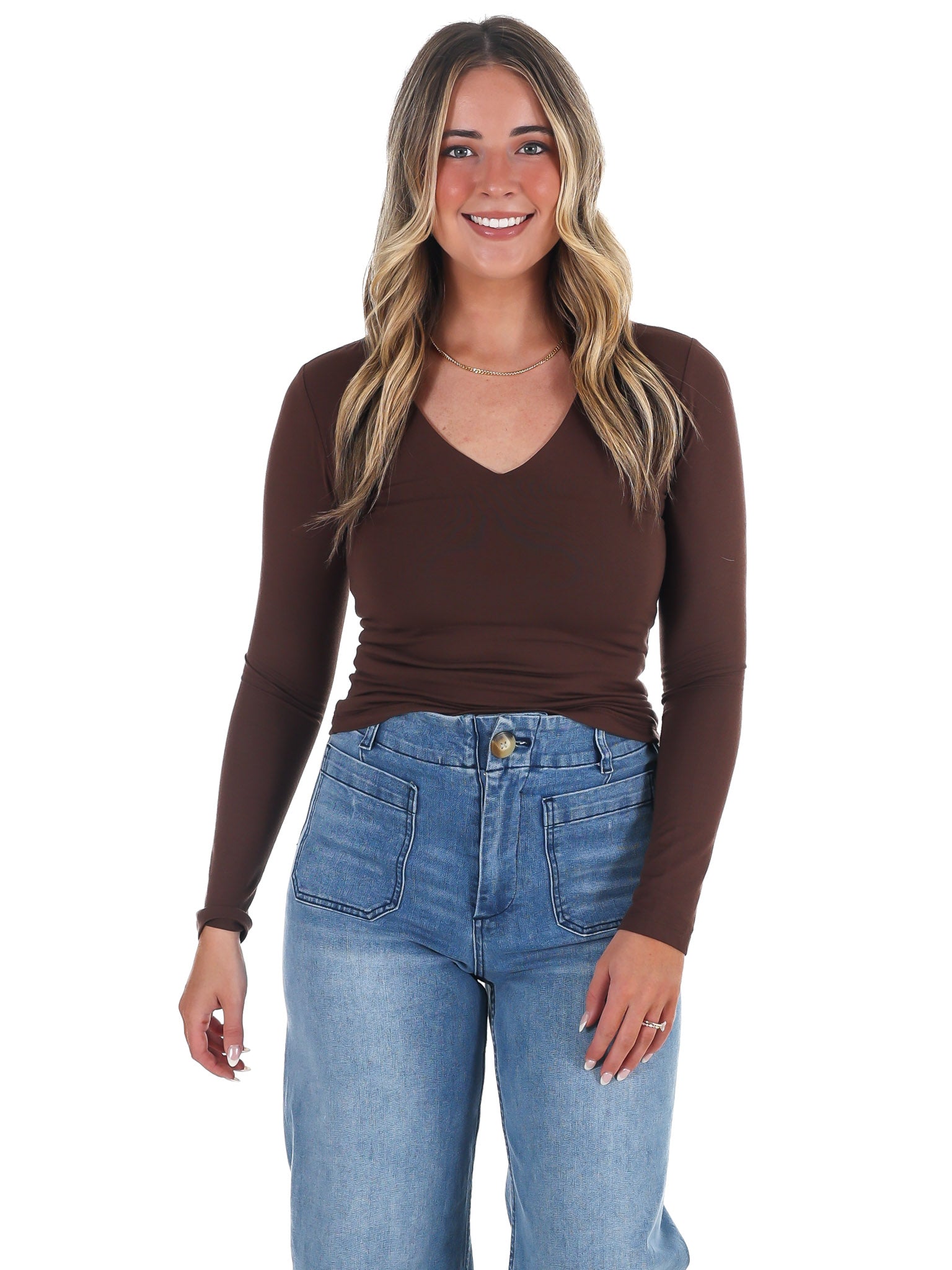 Lead the Way Double Layer V-Neck Fitted Top