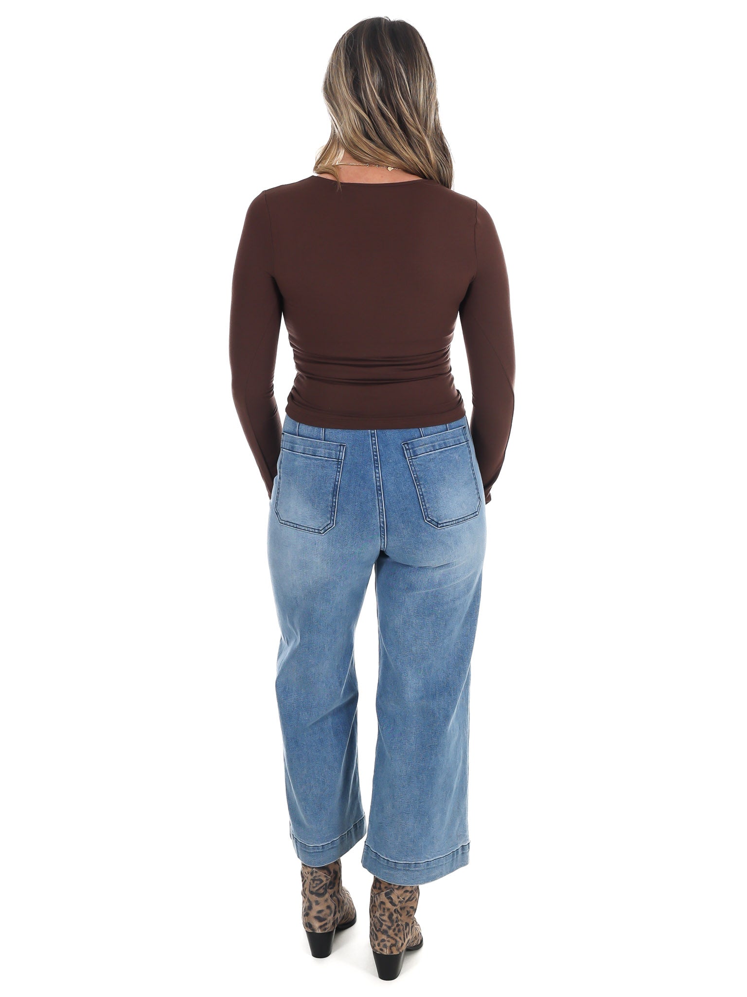 Lead the Way Double Layer V-Neck Fitted Top