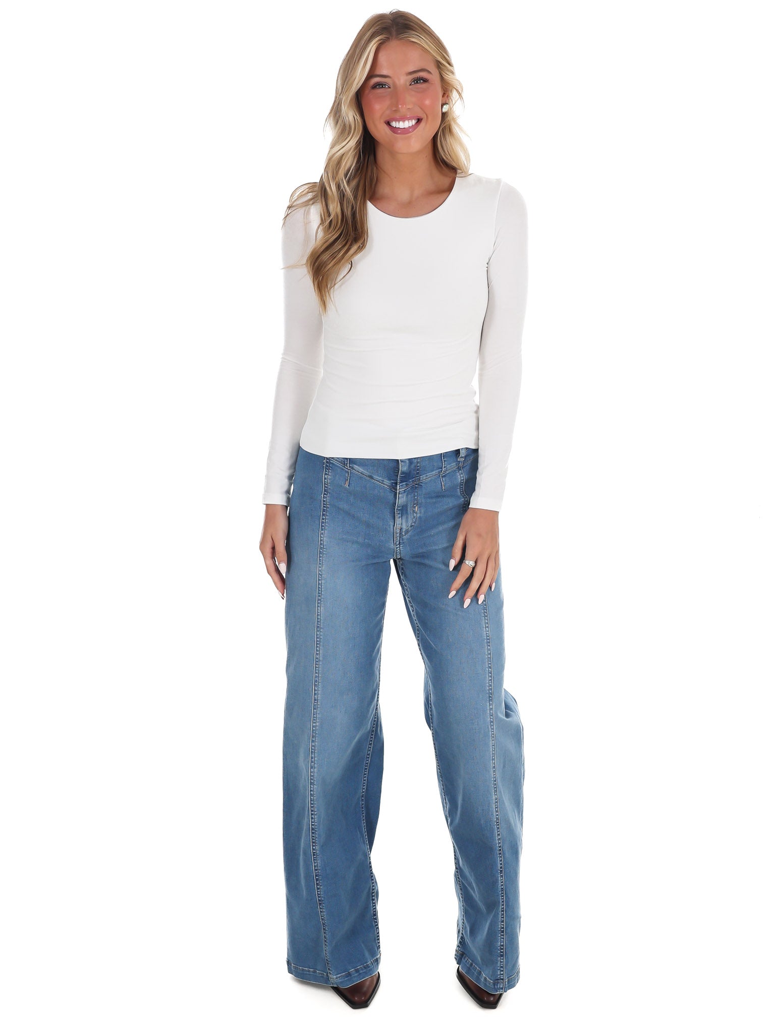 You Tell Me Double Layer Round Neck Top