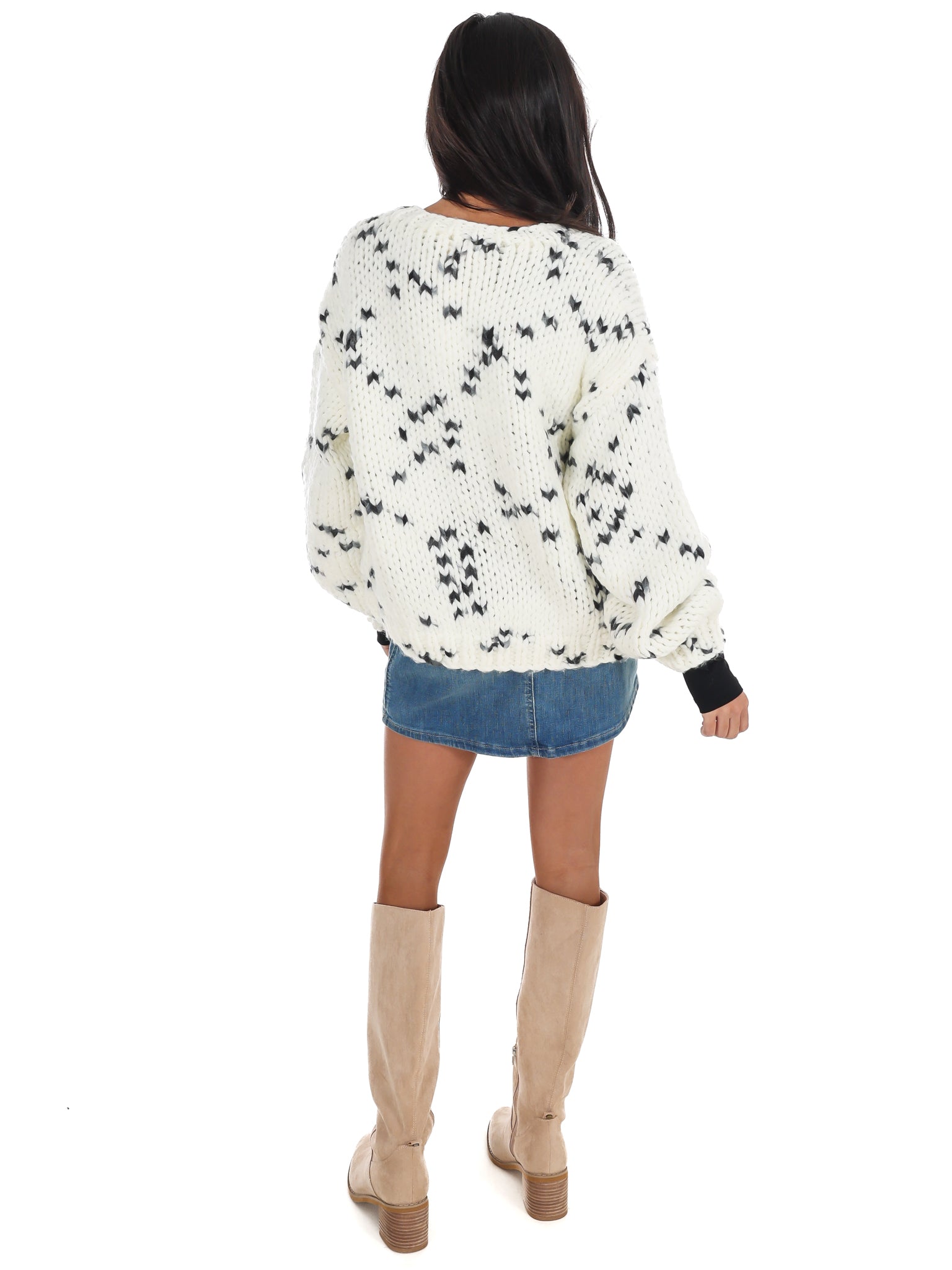 Chunky Pattern Knit Cardigan